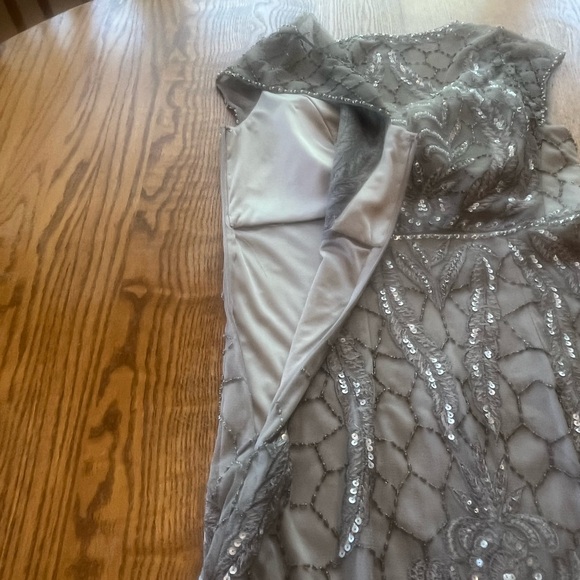 Sue Wong Nocturne Lace Beaded Sequined Sleeveless Cocktail Sheath Dress 4 - Picture 9 of 10